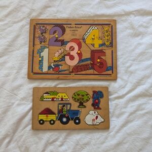 Vintage Fisher-Price Wooden Number Puzzle